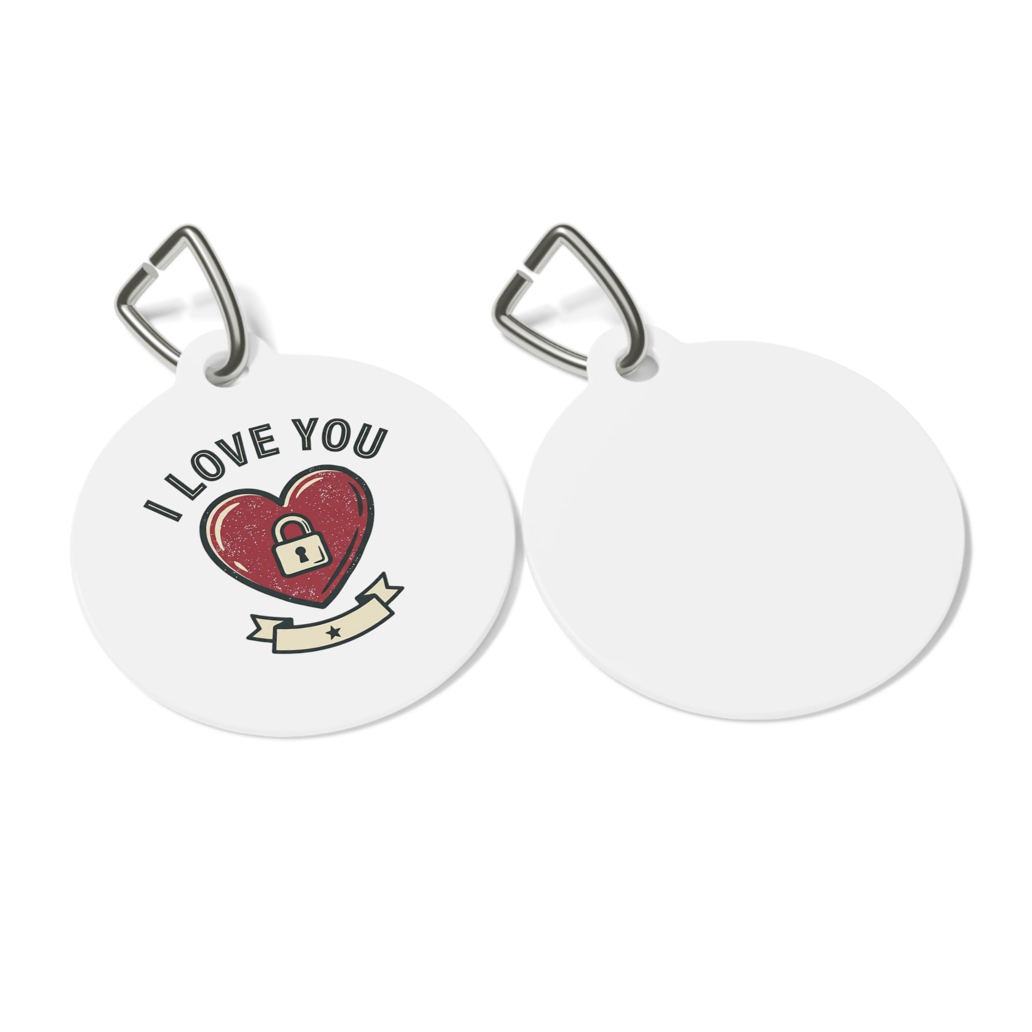 Personalised Pet ID Tag — Heart Lock Design for Dogs and Cats