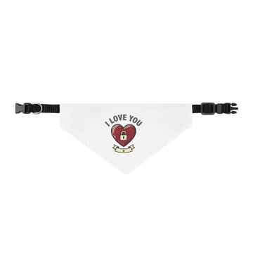 Clip-On Pet Bandana — Heart Lock Design for Dogs and Cats