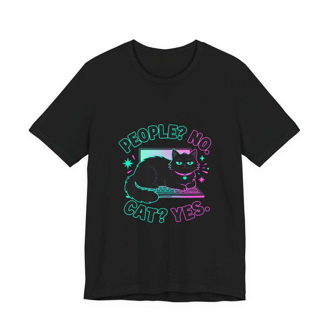 People? No. Cat? Yes. Tee — Funny Black Cat Shirt for Cat Lovers