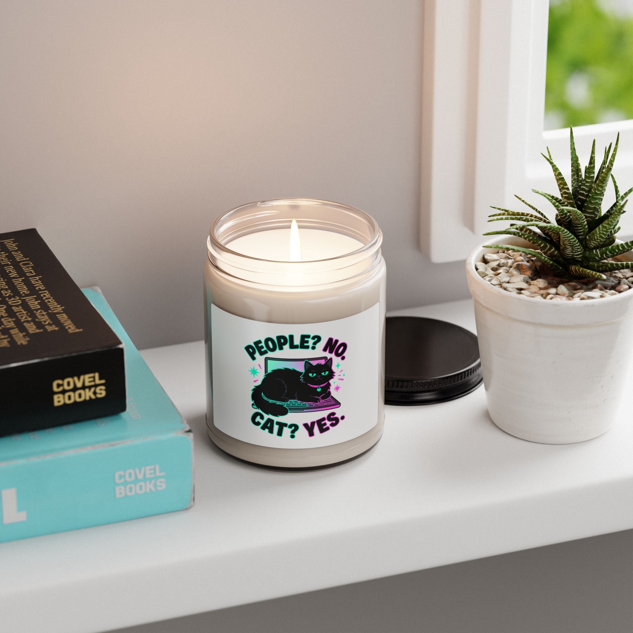 People? No. Cat? Yes. Soy Candle — Black Cat Gift for Cat Lovers