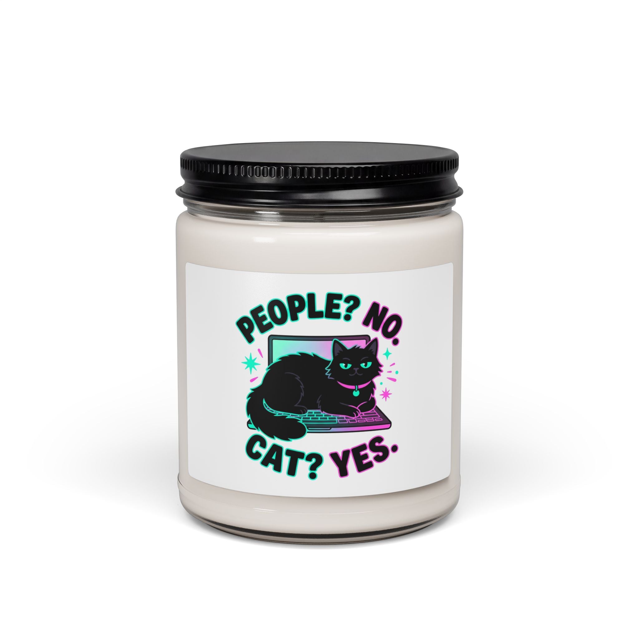 People? No. Cat? Yes. Soy Candle — Black Cat Gift for Cat Lovers