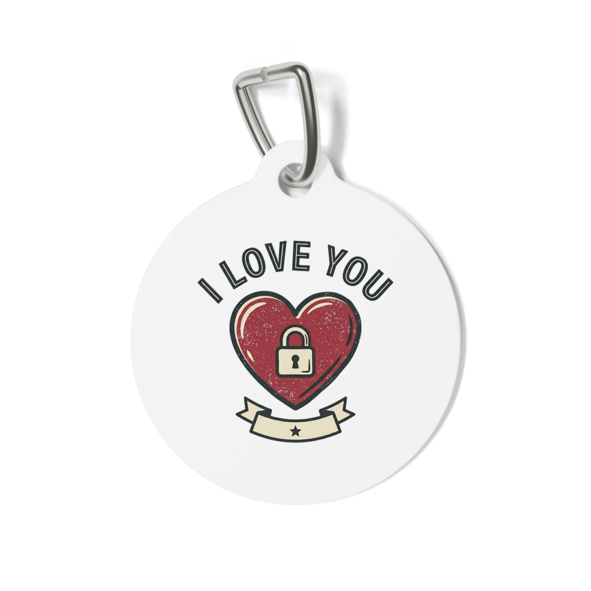 Personalised Pet ID Tag — Heart Lock Design for Dogs and Cats