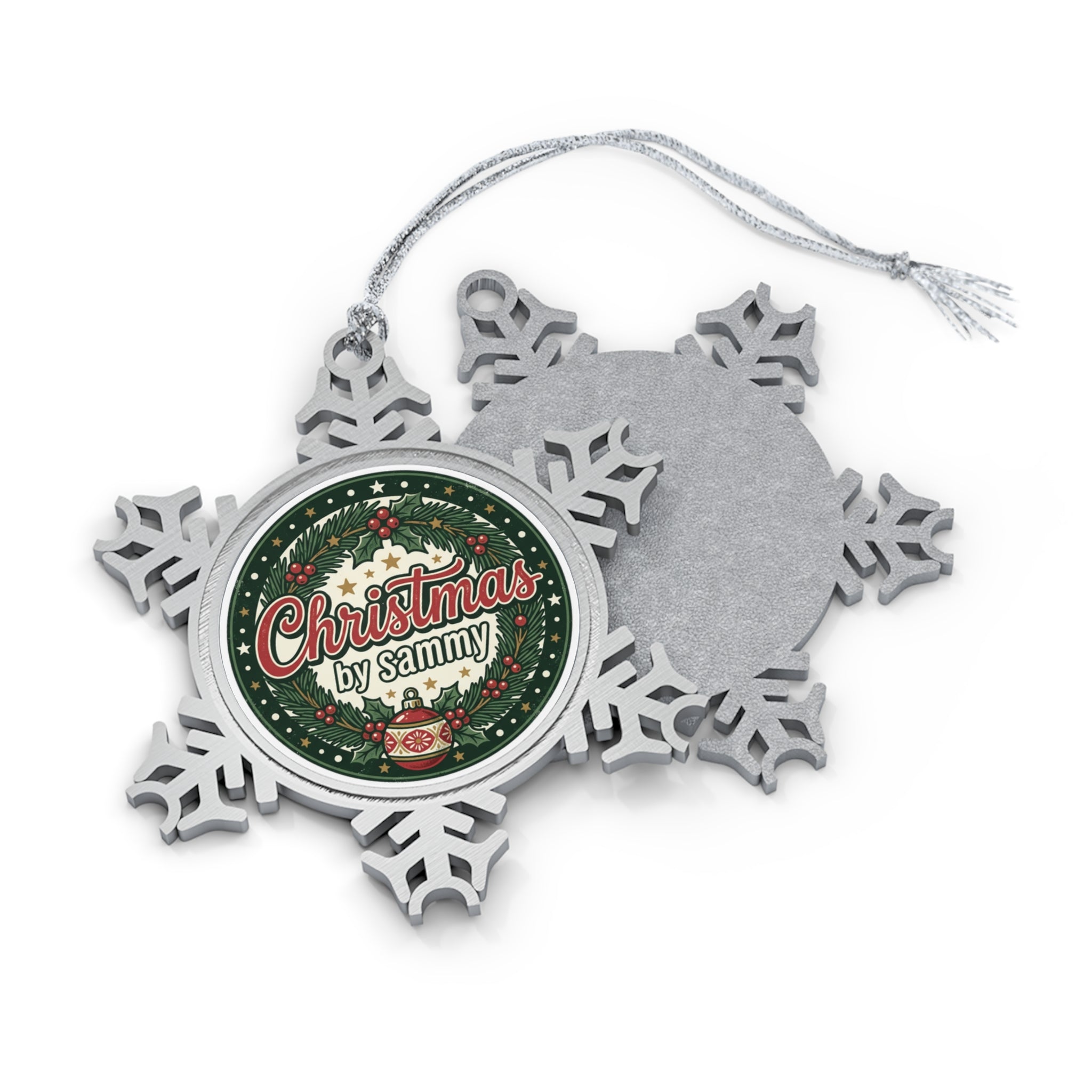 Pewter Snowflake Ornament — Personalised Christmas Tree Decoration