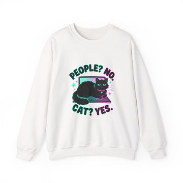 People? No. Cat? Yes. Sweatshirt — Black Cat Crewneck for Cat Lovers