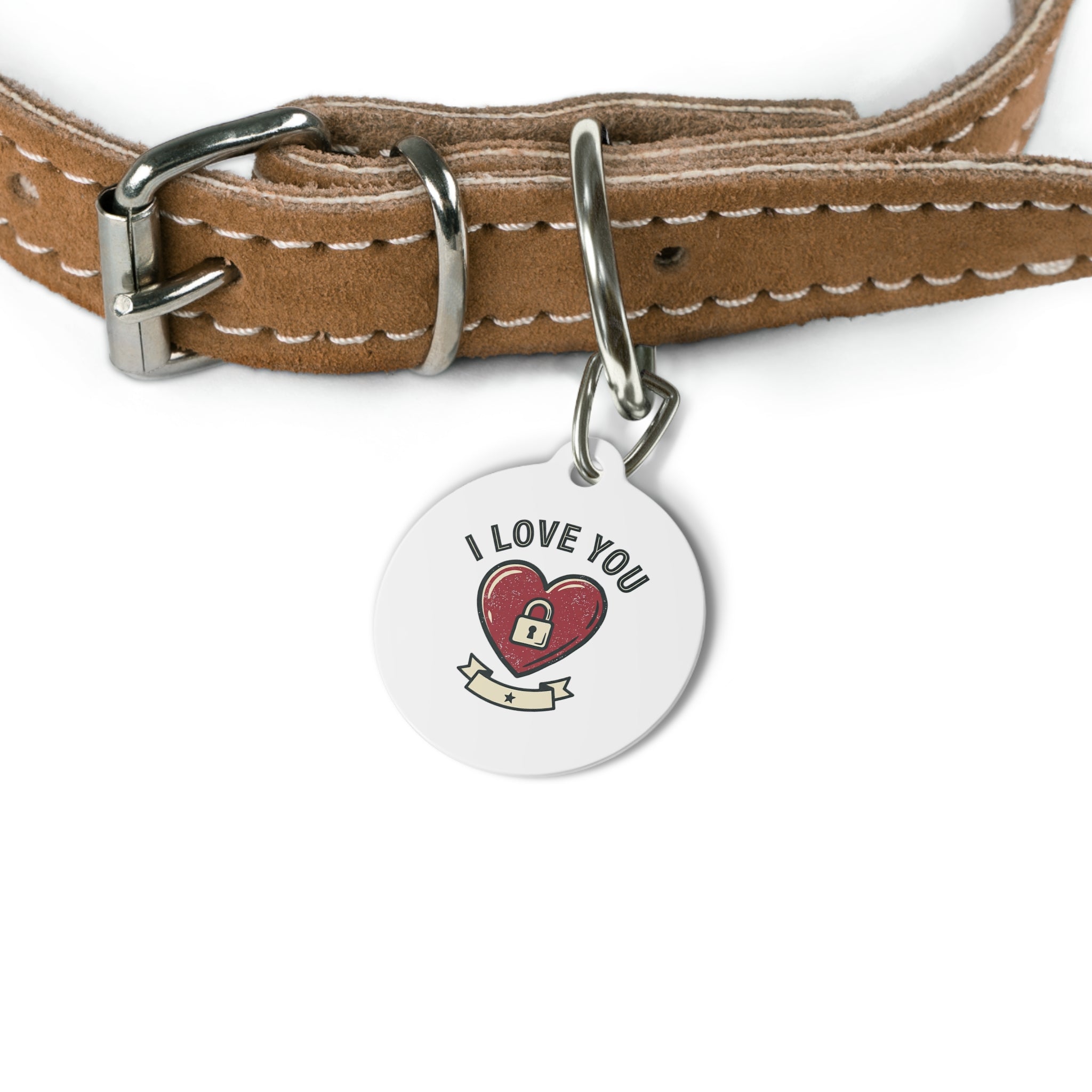 Personalised Pet ID Tag — Heart Lock Design for Dogs and Cats