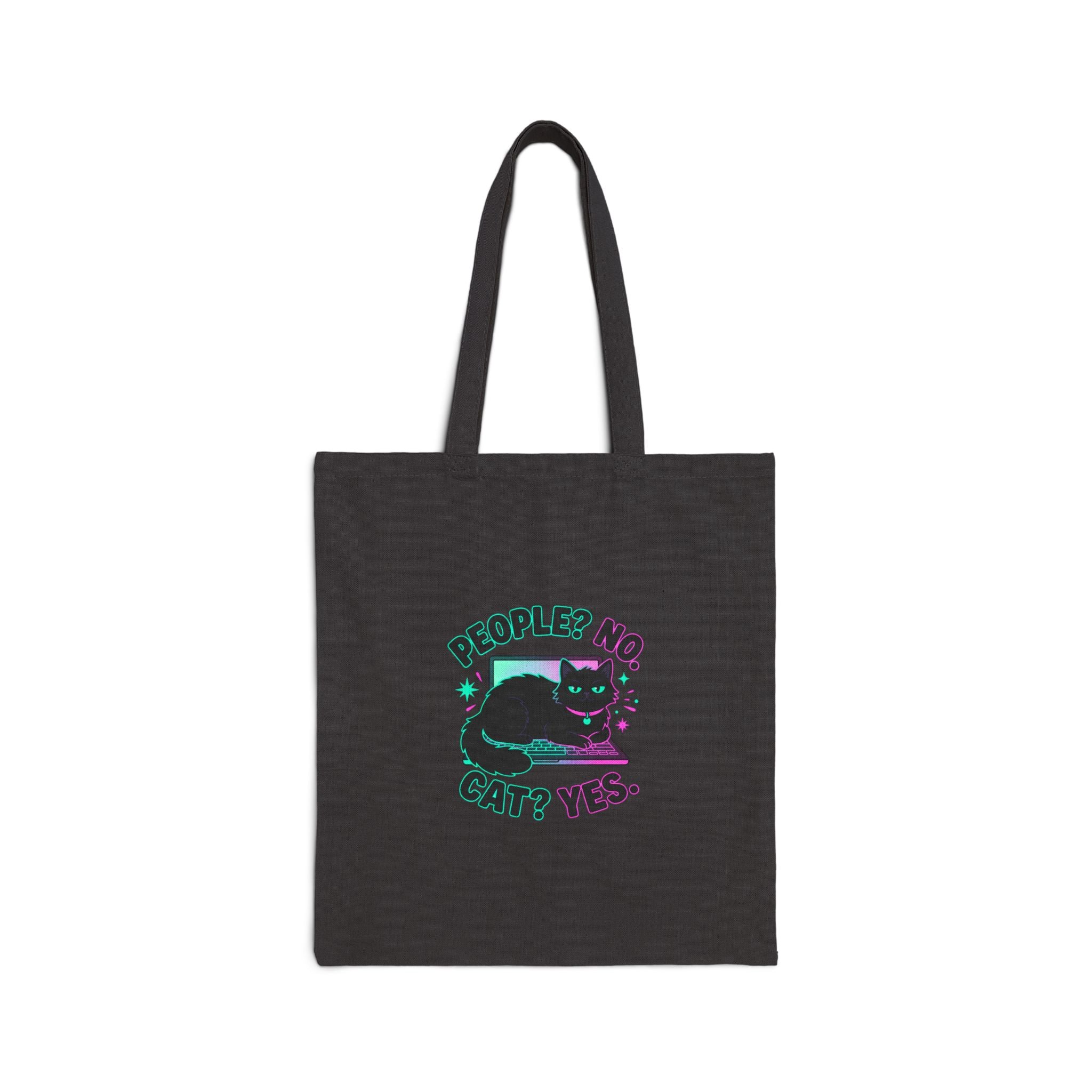 People? No. Cat? Yes. Tote Bag — Witchy Black Cat Canvas Shopper