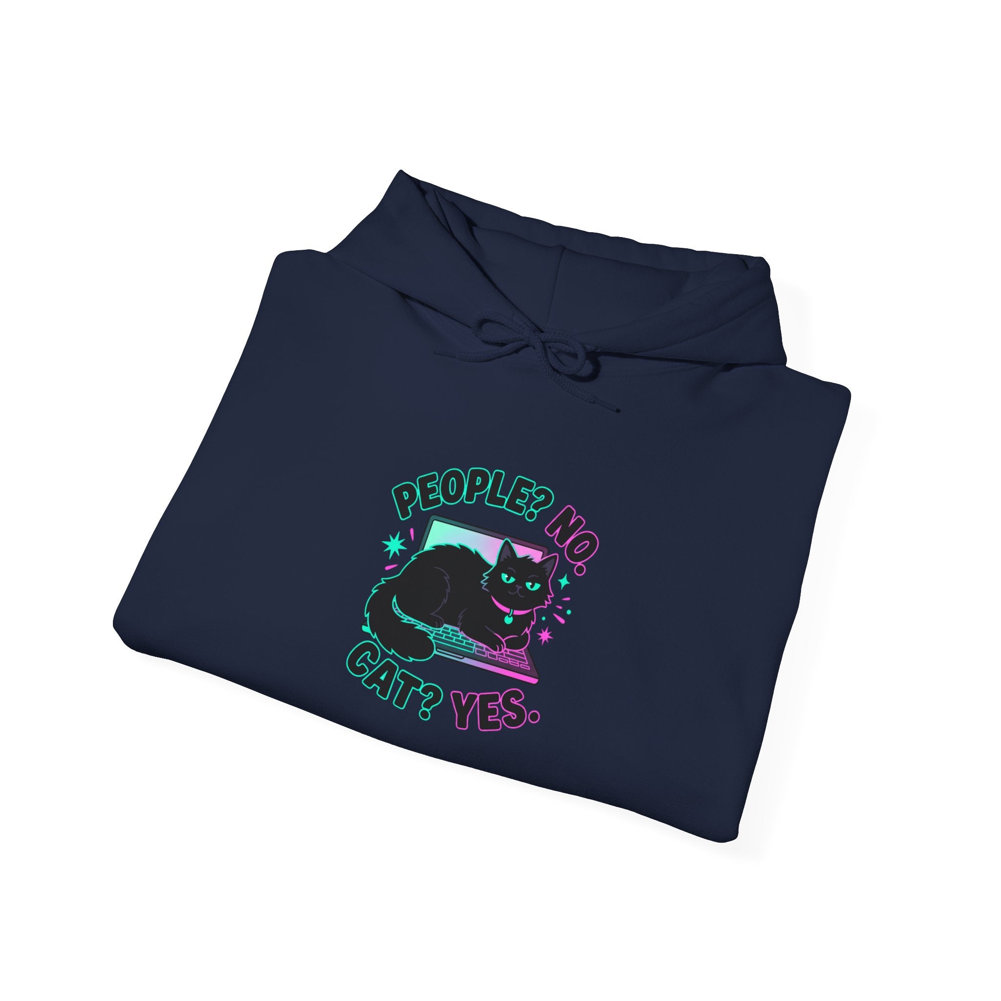 People? No. Cat? Yes. Hoodie — Cosy Black Cat Pullover for Cat Lovers