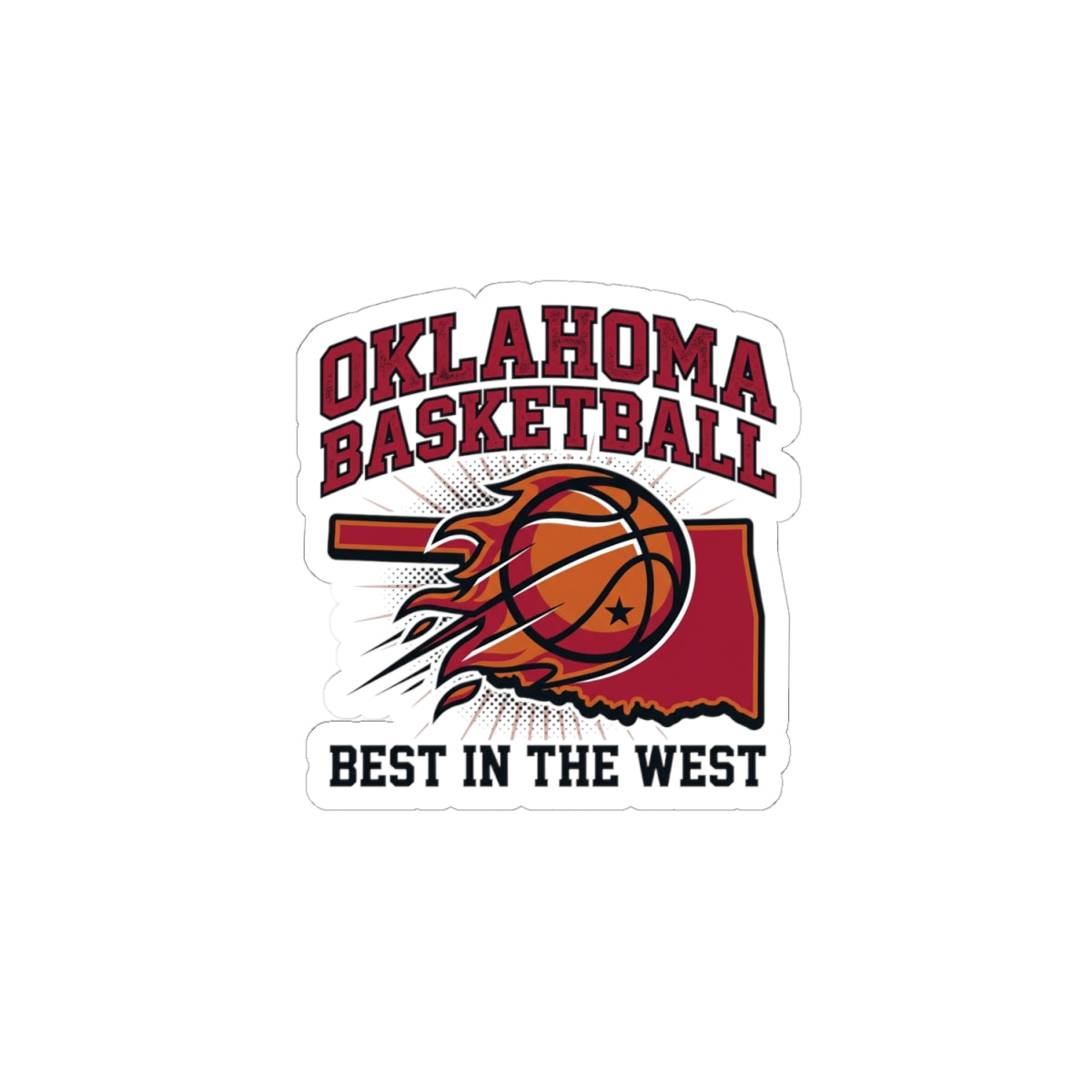 Oklahoma Basketball Kiss-Cut Stickers | OKC pride, Best in the West, vintage hoops