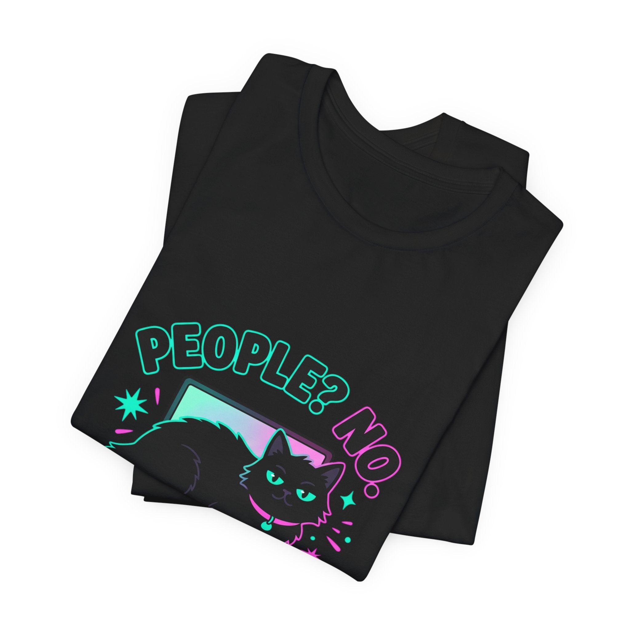 People? No. Cat? Yes. Tee — Funny Black Cat Shirt for Cat Lovers