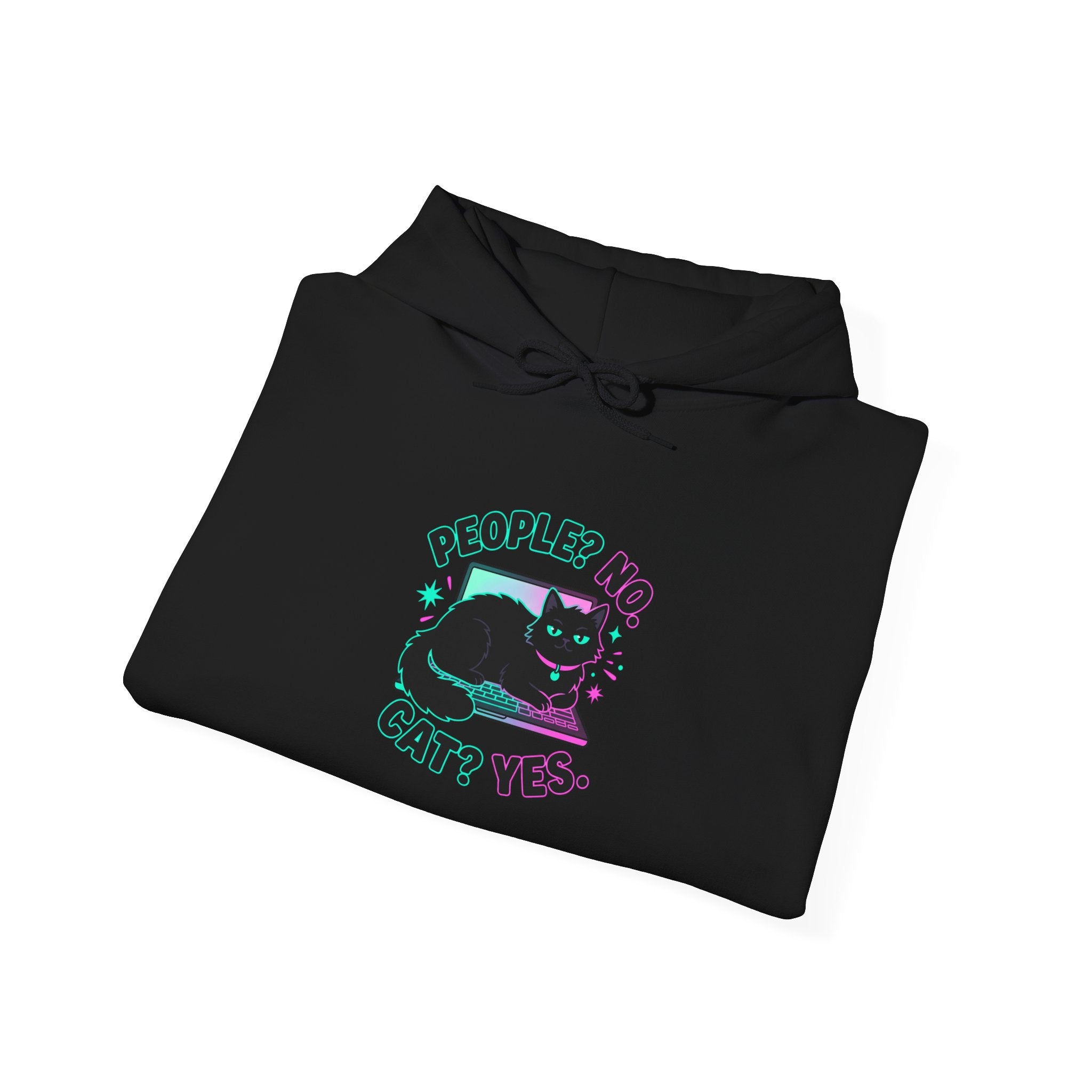 People? No. Cat? Yes. Hoodie — Cosy Black Cat Pullover for Cat Lovers