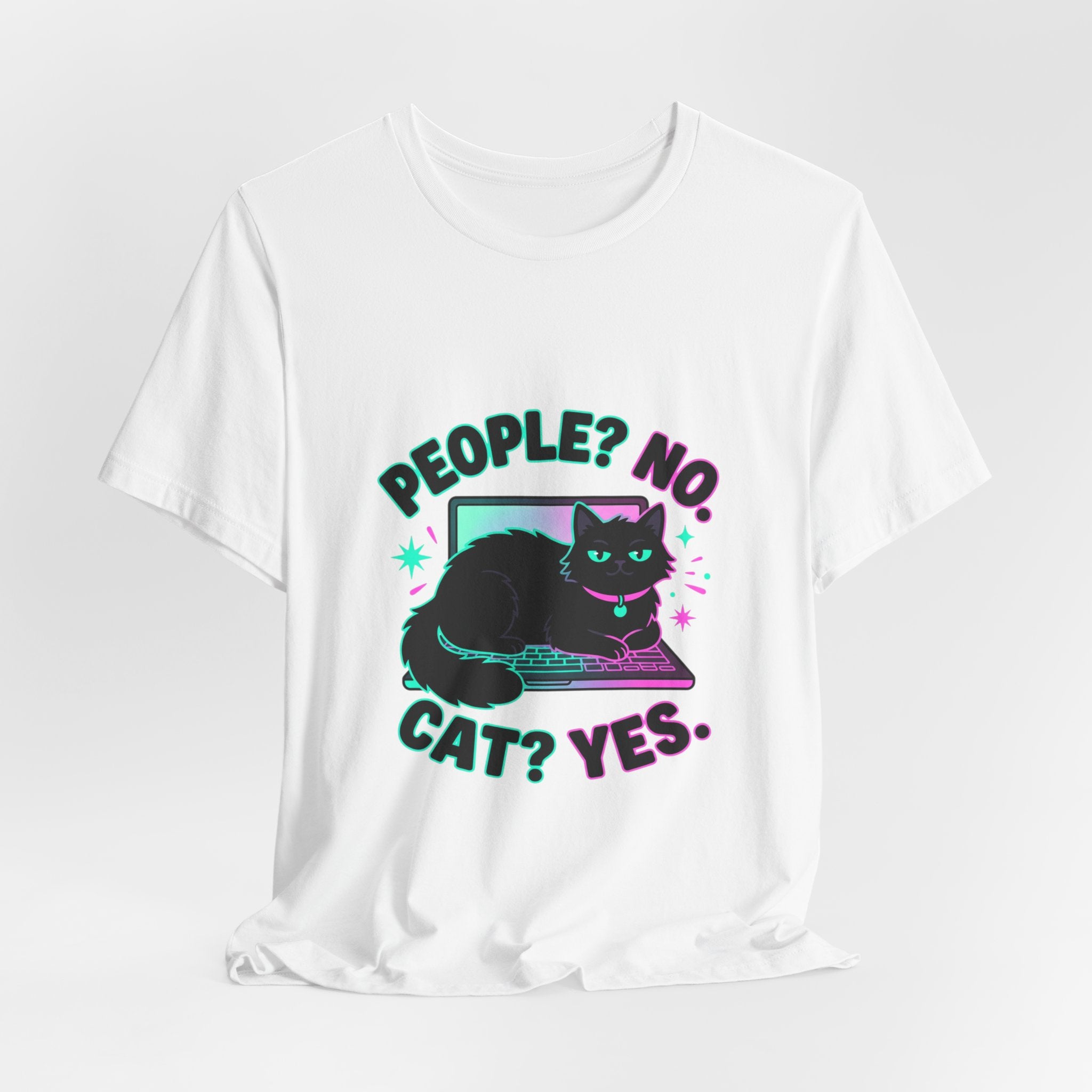 People? No. Cat? Yes. Tee — Funny Black Cat Shirt for Cat Lovers