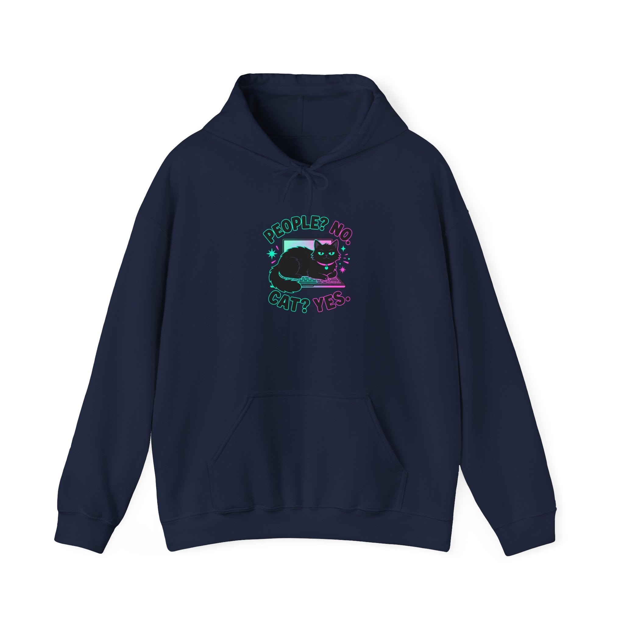 People? No. Cat? Yes. Hoodie — Cosy Black Cat Pullover for Cat Lovers