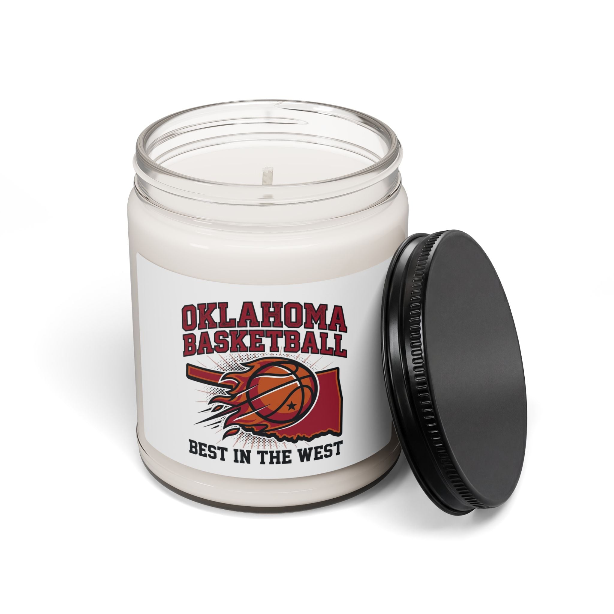 Oklahoma Basketball 'Best in the West' Soy Candle, OKC Pride, Vintage Hoops