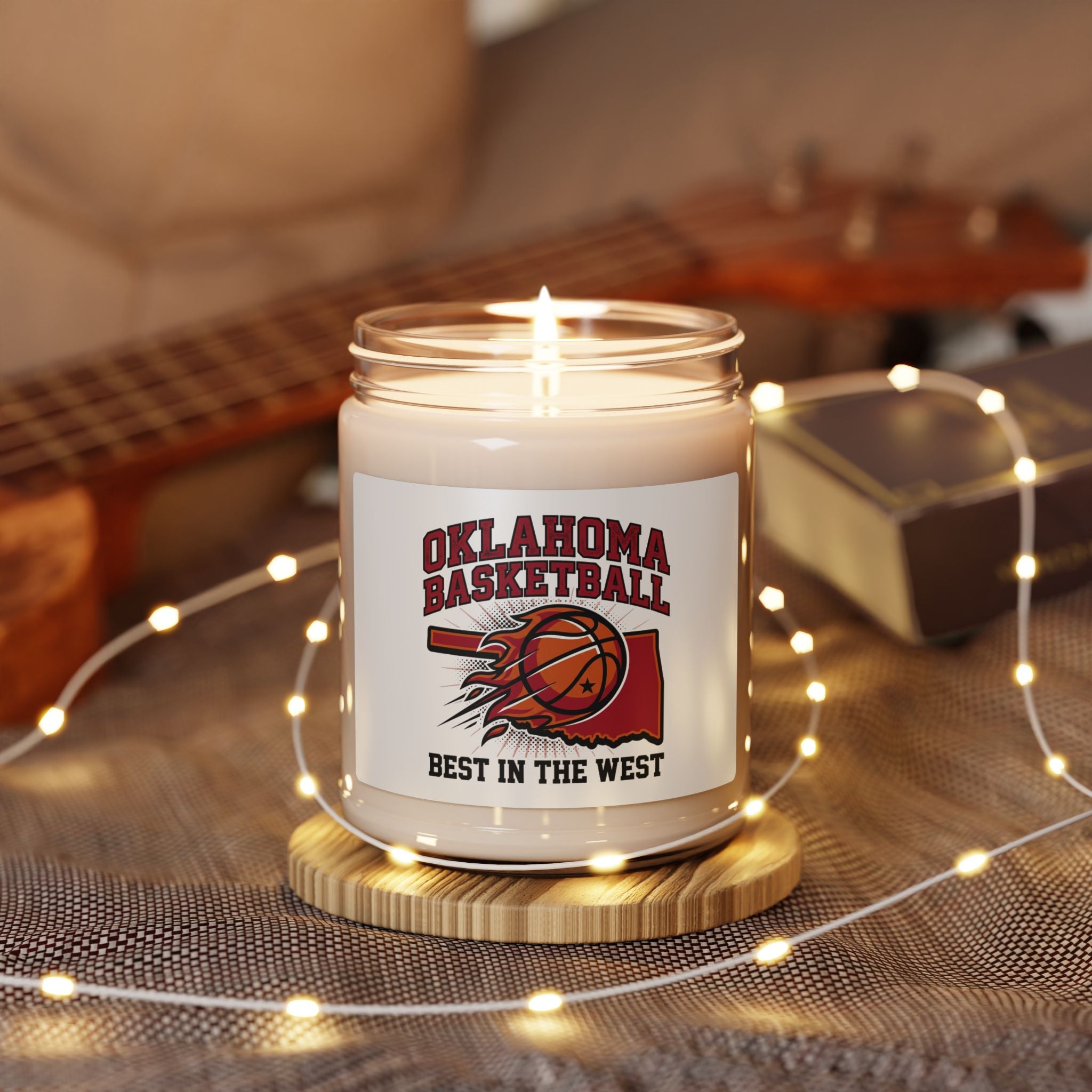 Oklahoma Basketball 'Best in the West' Soy Candle, OKC Pride, Vintage Hoops