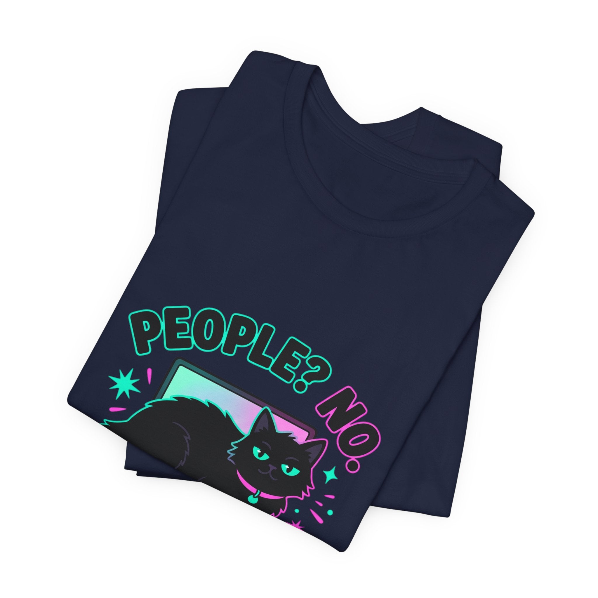 People? No. Cat? Yes. Tee — Funny Black Cat Shirt for Cat Lovers