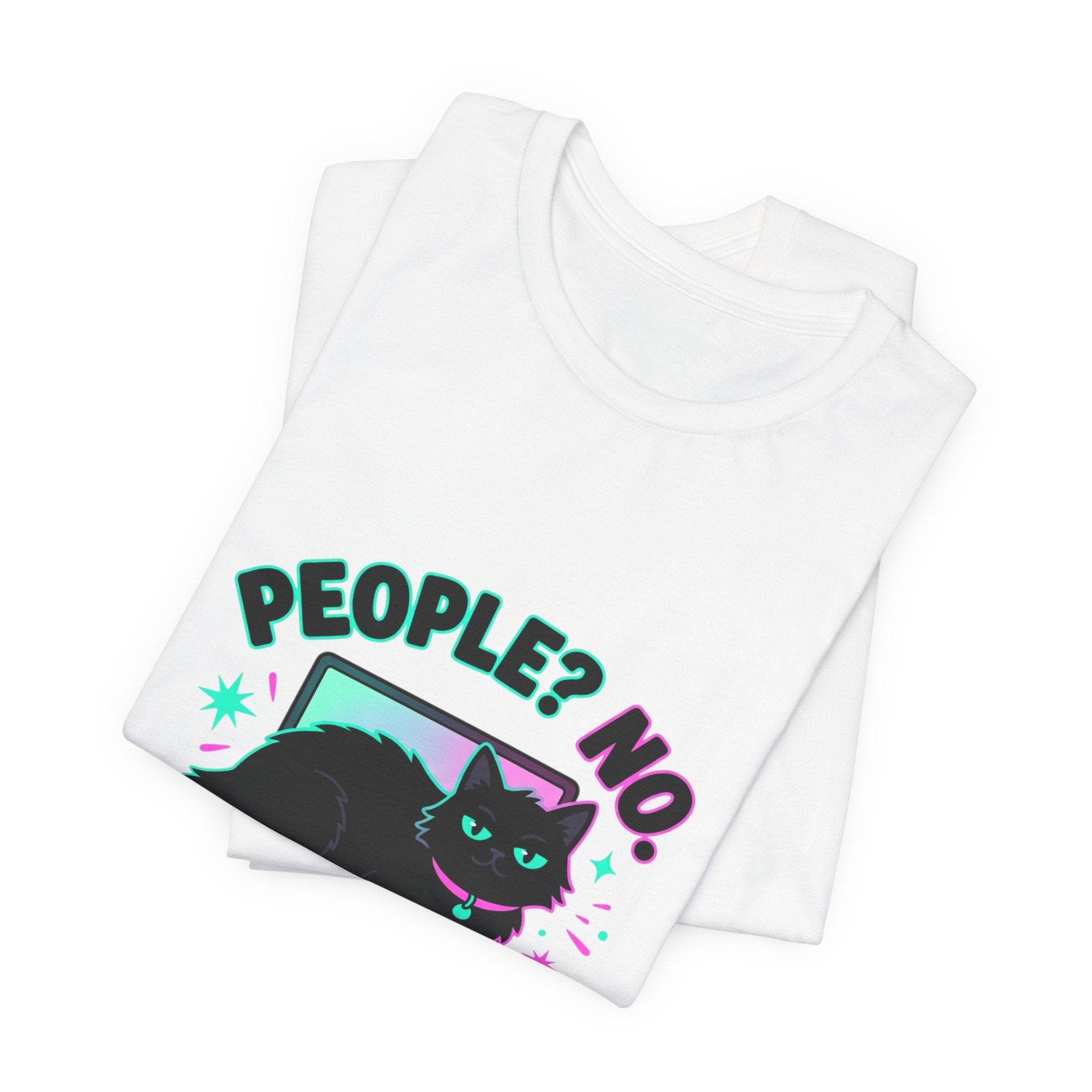 People? No. Cat? Yes. Tee — Funny Black Cat Shirt for Cat Lovers