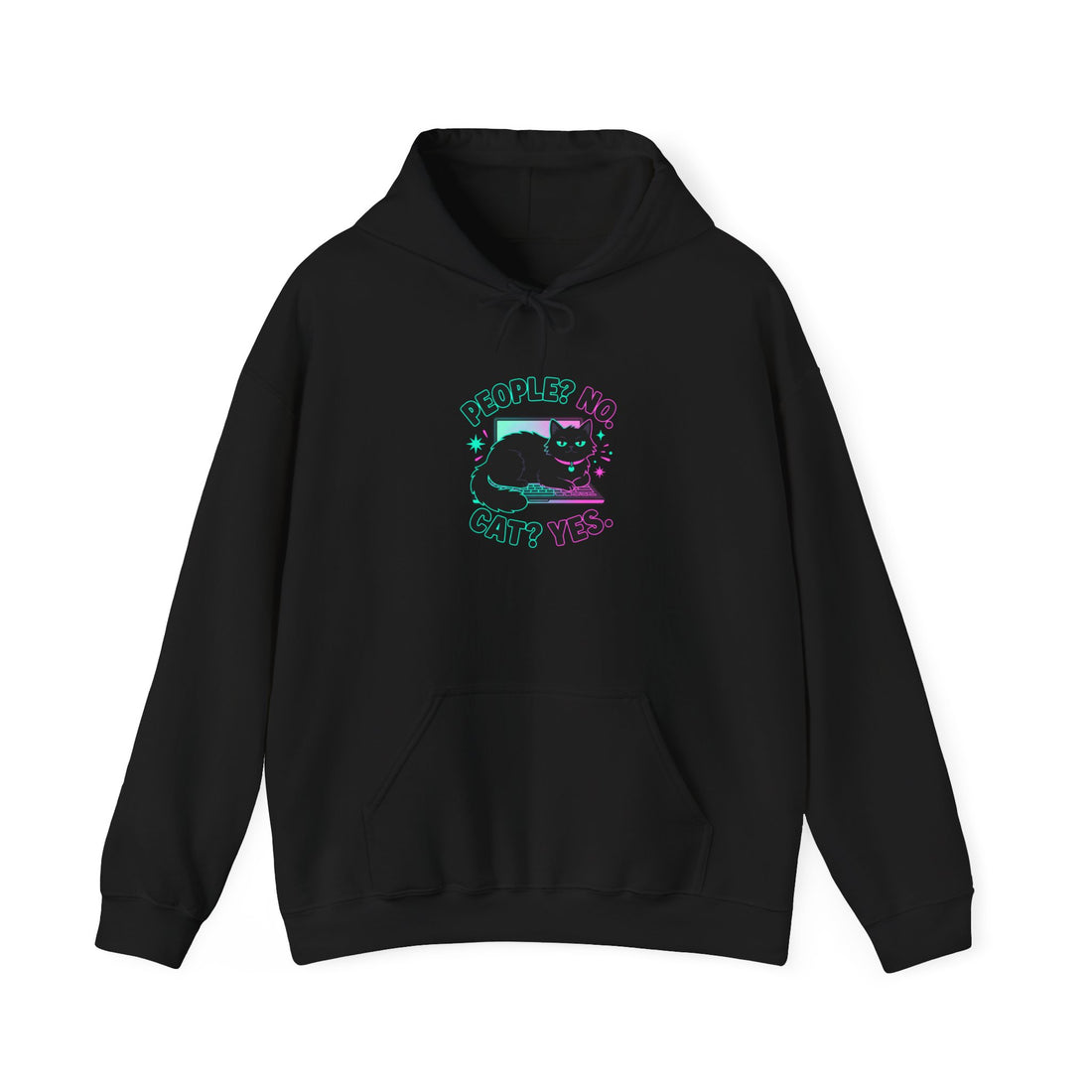 People? No. Cat? Yes. Hoodie — Cosy Black Cat Pullover for Cat Lovers