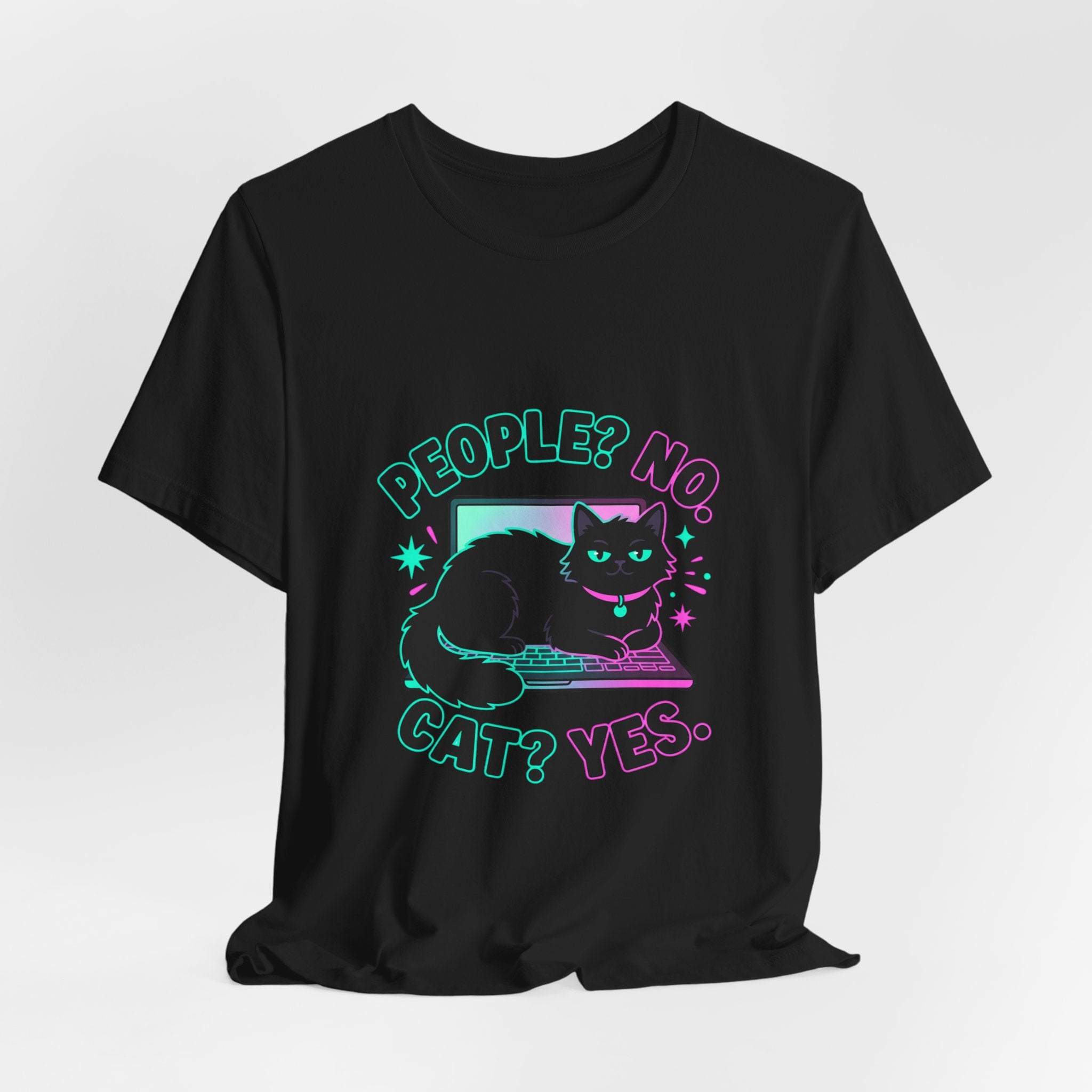 People? No. Cat? Yes. Tee — Funny Black Cat Shirt for Cat Lovers