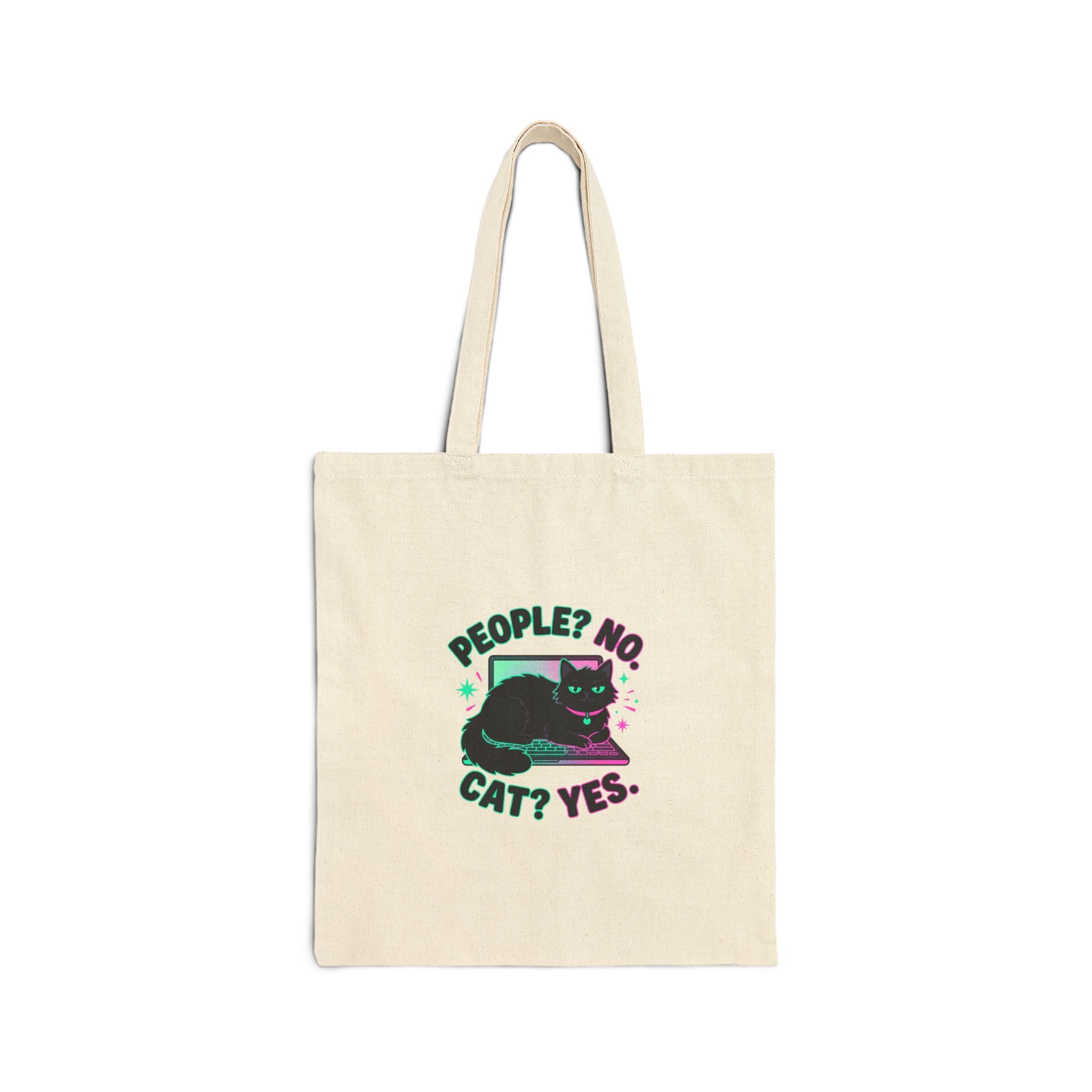 People? No. Cat? Yes. Tote Bag — Witchy Black Cat Canvas Shopper