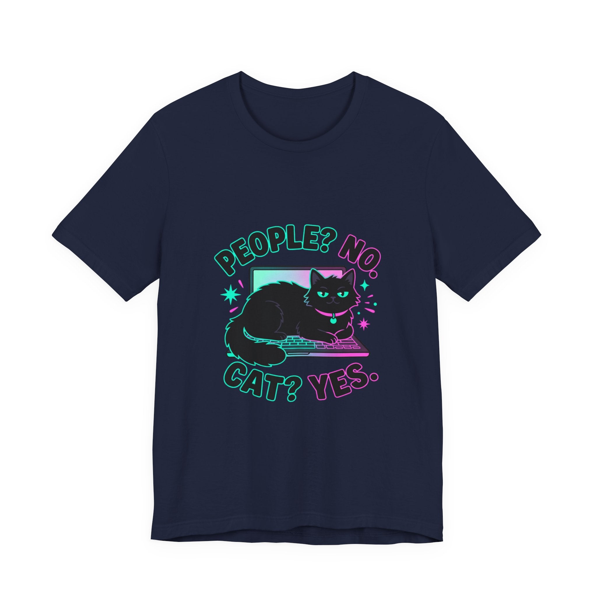 People? No. Cat? Yes. Tee — Funny Black Cat Shirt for Cat Lovers