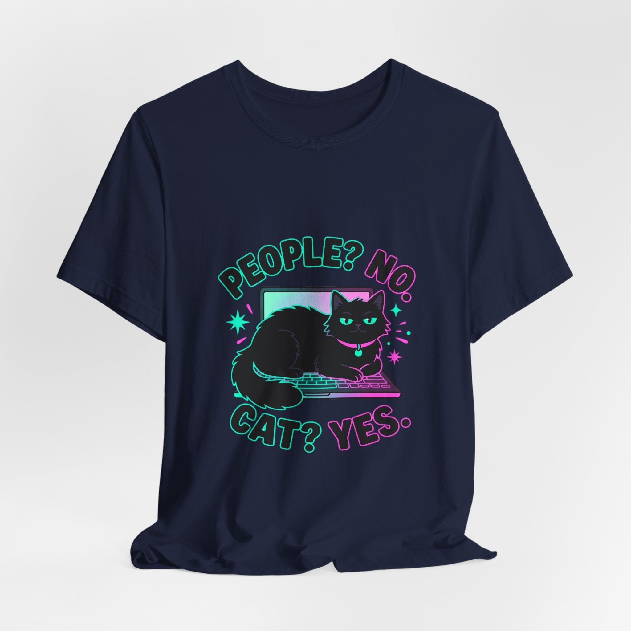 People? No. Cat? Yes. Tee — Funny Black Cat Shirt for Cat Lovers